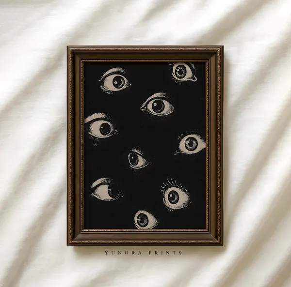 Vintage Creepy Eyes Halloween Gothic Horror Art Print