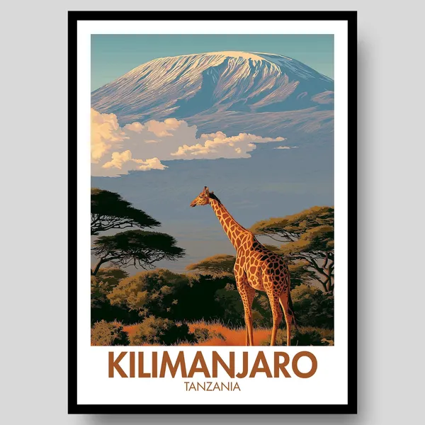 Kilimanjaro Mount Wall Art Tanzania Poster Print
