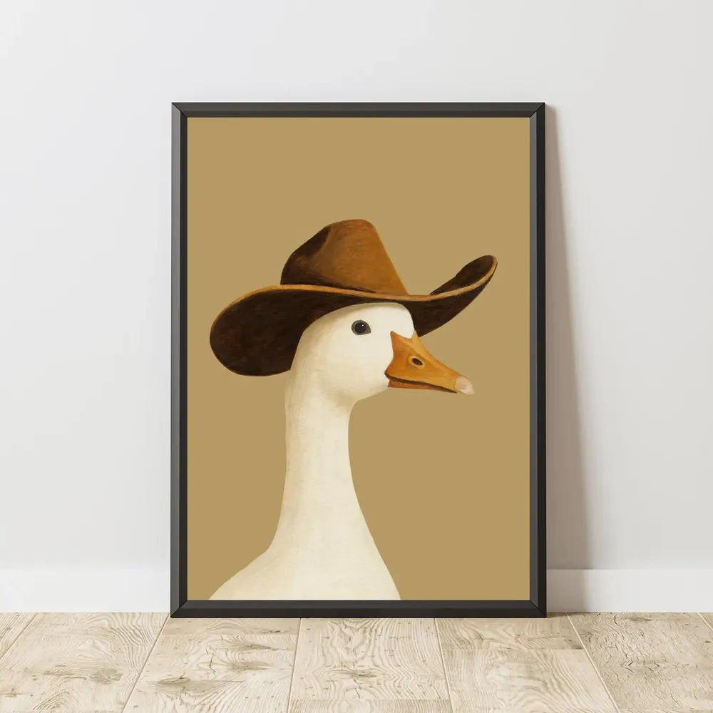 Cowboy Goose Print, Western Nursery Art