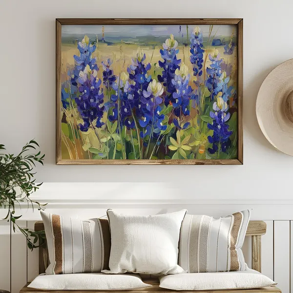Texas Bluebonnets Blooming Countryside Art Print