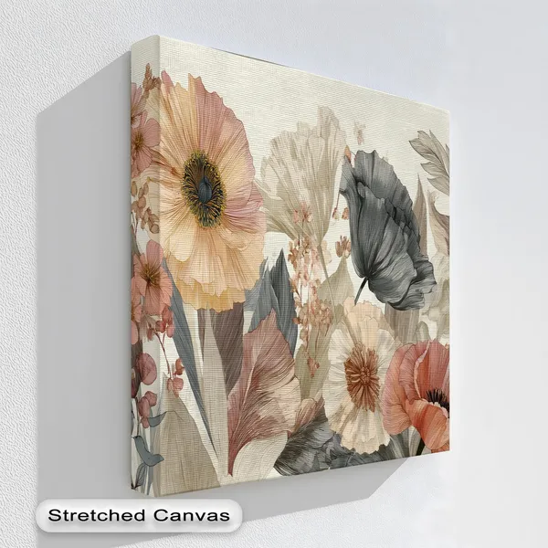Neutral Floral Art Print, Beige Botanical Decor