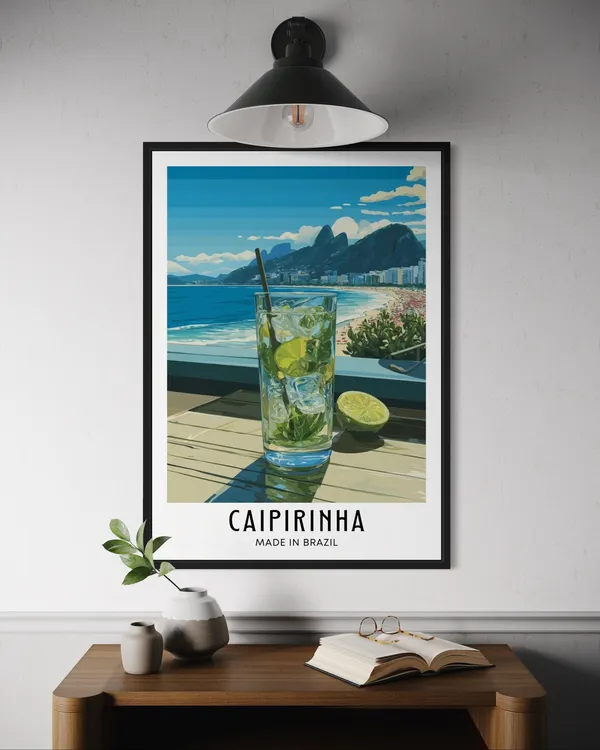 Caipirinha Brazilian Cocktail Poster, Kitchen Wall Art
