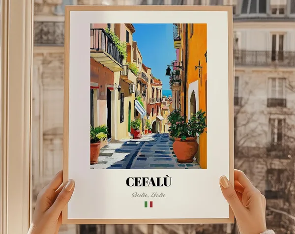 Cefal Sicilia Italia Wall Decor, Oil Painting Reproduction