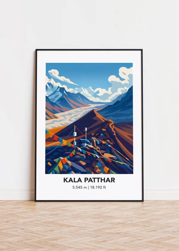 Kala Patthar Mountain Illustration Art Print