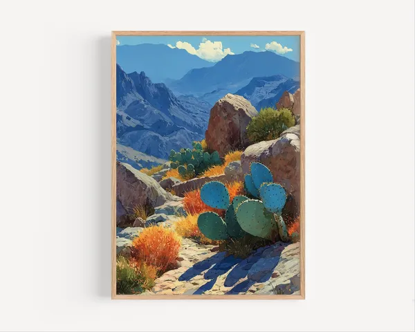 New Mexico Desert Watercolor Art Print