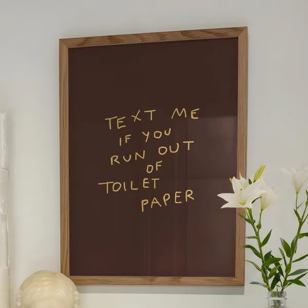 Funny Bathroom Print, Handwritten Neutral Decor