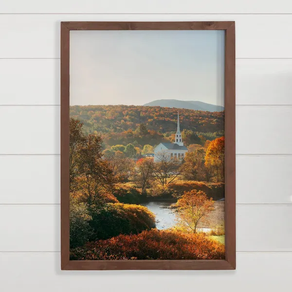 Vermont Autumn Morning Stowe Landscape Art Print