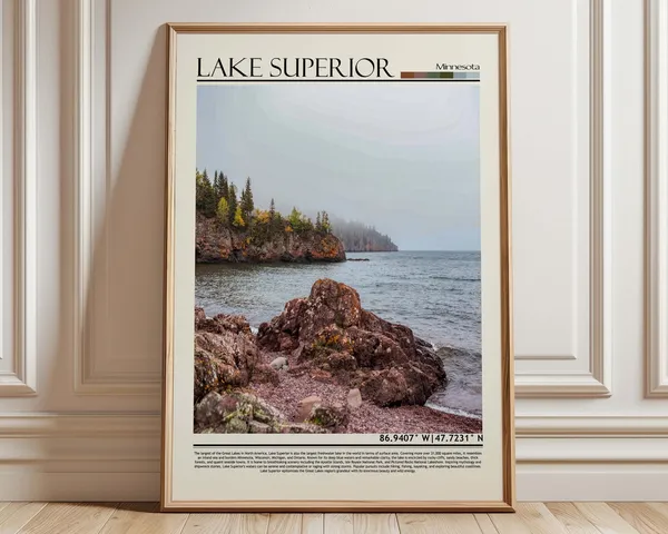 Lake Superior Minnesota Travel Poster, Home Decor