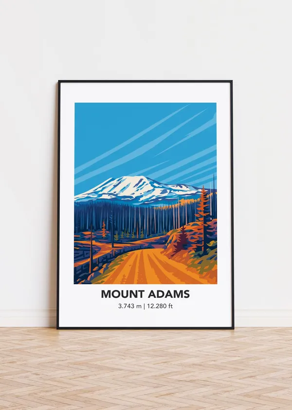 Mount Adams Illustration Poster Print