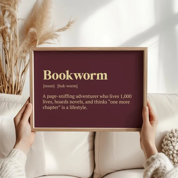 Bookworm Definition Funny Bibliophile Art Print