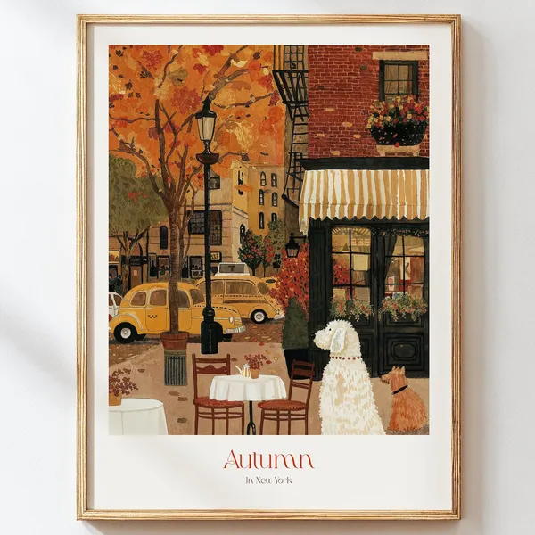 Autumn In New York Vintage NYC Decor Art Print