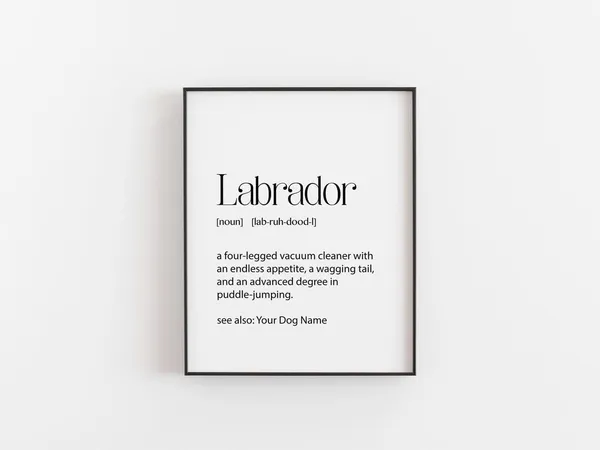 Labrador Definition Print, Funny Dog Art Print