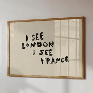 Funny Bathroom Print I See London France Poster
