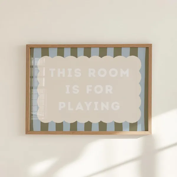 This Room Is for Playing Kids Wall Art Print