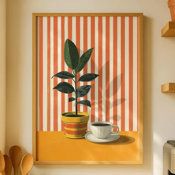 Coffee Downloads Vintage Shop Art Print