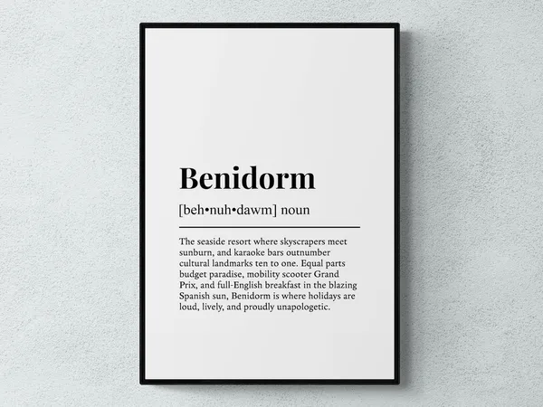 Benidorm Funny Definition Spain Travel Poster
