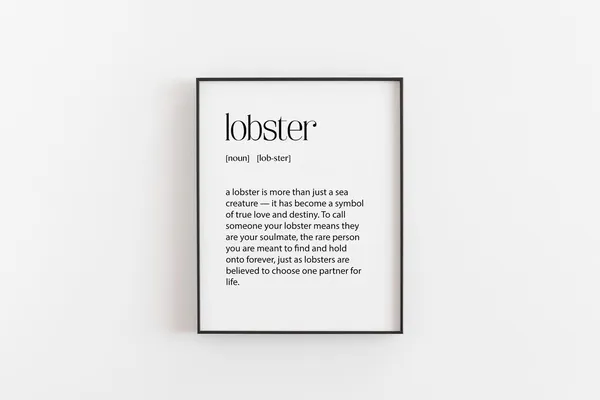 Lobster Definition Art Print for Christmas Gifts