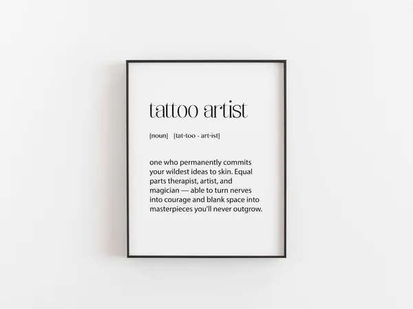 Tattoo Artist Definition Poster, Gift For Lovers