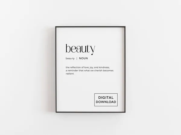 Beauty Definition Art Print, Romantic Christmas Decor