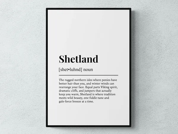 Shetland Funny Definition Scotland Wall Art Print