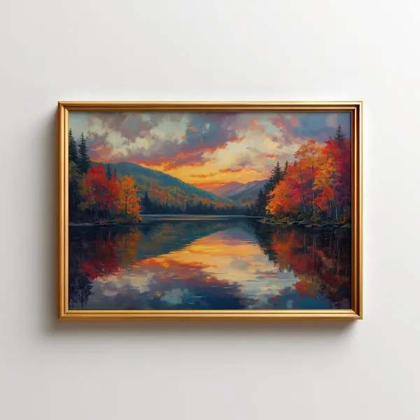 Sunset Great Smoky Mountains Art Print, Autumn Landscape