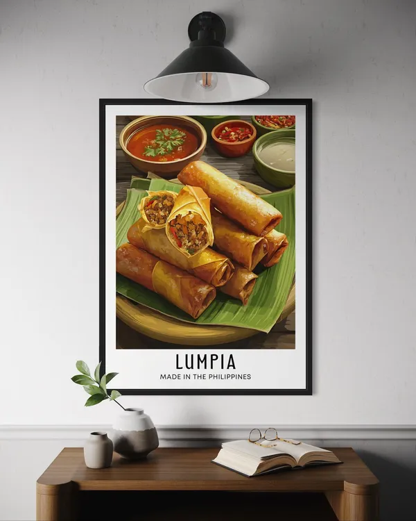 Lumpia Filipino Food Poster, Asian Snack Art Print