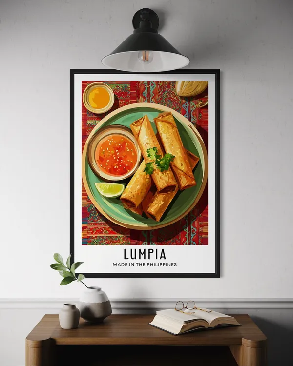 Lumpia Filipino Food Poster, Kitchen Decor Art Print