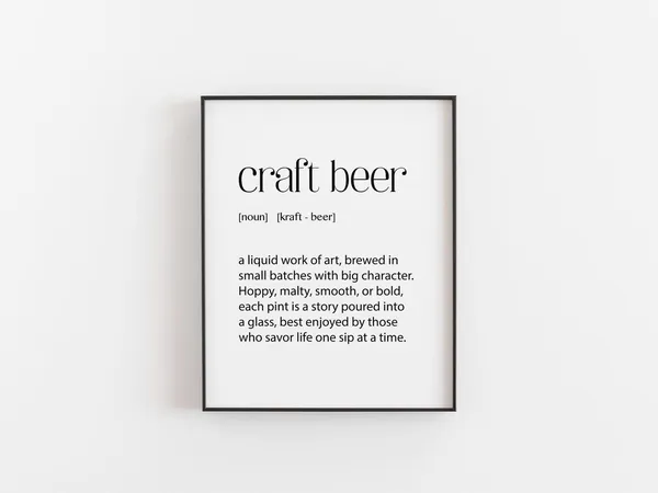 Craft Beer Definition Funny Wall Art for Home Bar