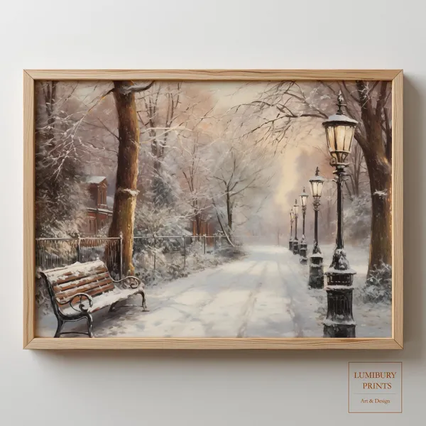 Winter Park Vintage Landscape Art Print