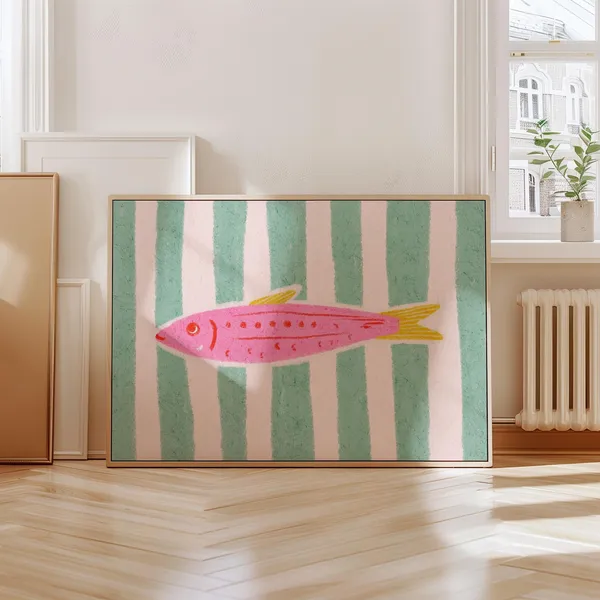 Sardine Fish Colorful Dopamine Coastal Art Print