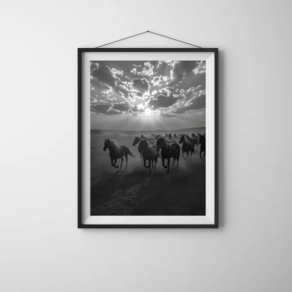 Wild Horses Sunset Art Print, Equine Photography