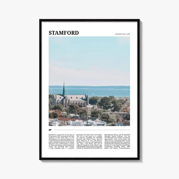 Stamford Connecticut Travel Poster, USA Art Print