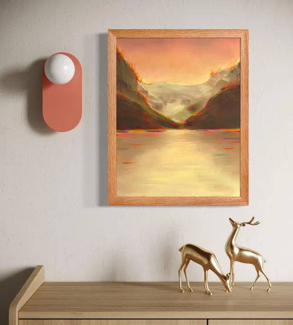 Lake Louise Sunset Surrealist Canadian Landscape Art Print