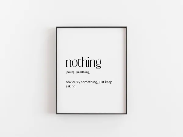 Nothing Definition Funny Quote Christmas Gift Poster
