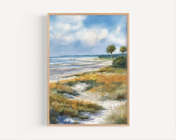 Kiawah Island Watercolor Painting Wall Art Print