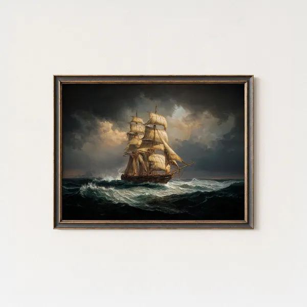 Tall Ship Nautical Maritime Oil Painting Print