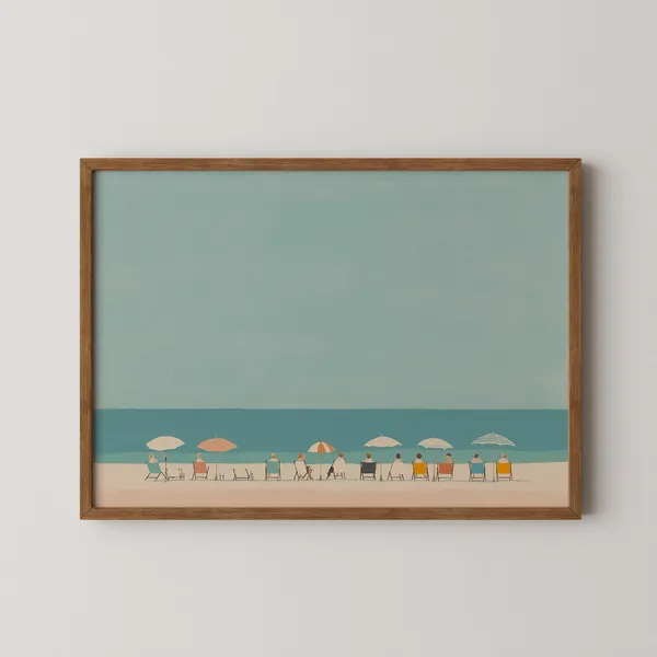 Vintage Beach Day Poster, Coastal Wall Art