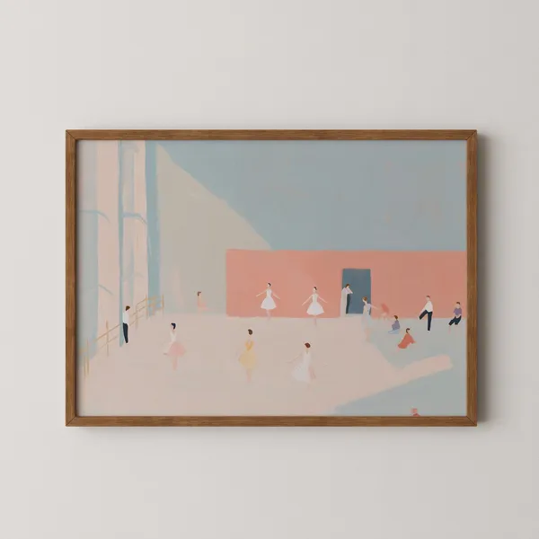 Ballet Dancers Minimalist Art Print, Little Girl Room