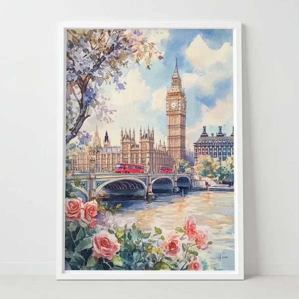 London England Travel Poster, Europe Wall Art