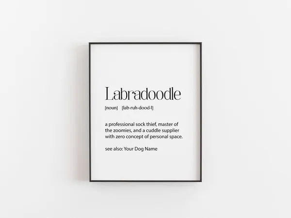 Labradoodle Definition Print, Funny Dog Art Print