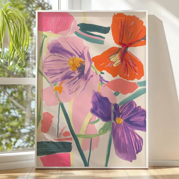 Abstract Floral Modern Flower Art Print