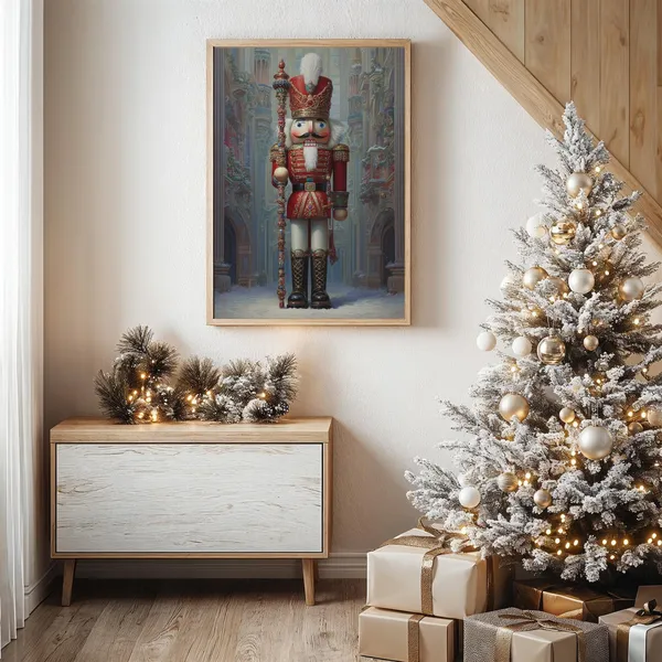 Grand Nutcracker Soldier Christmas Art Print