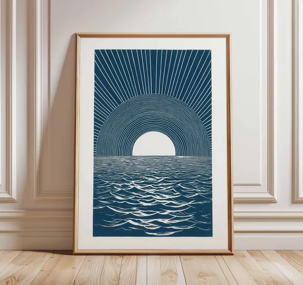 Ocean Sunrise - Modern Minimalist Poster Print