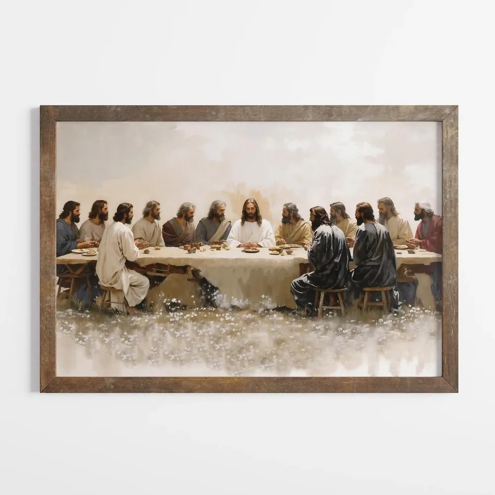 The Last Supper Floral Style Art Print