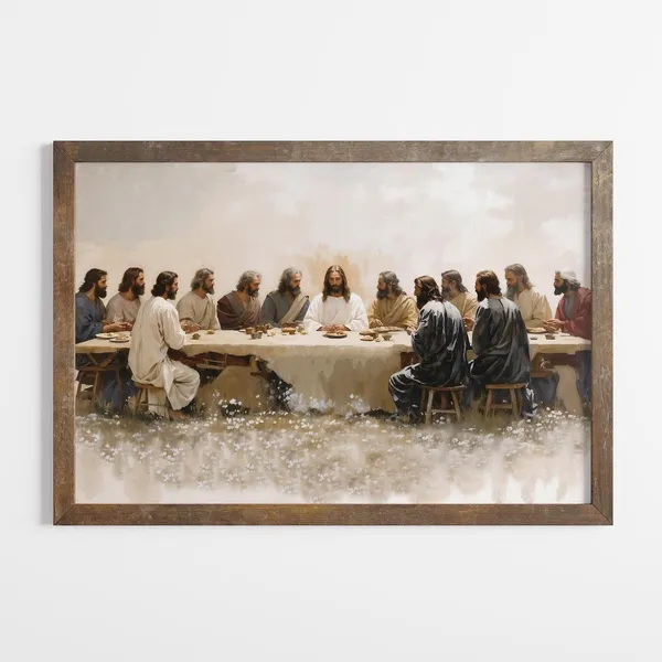The Last Supper Floral Style Art Print