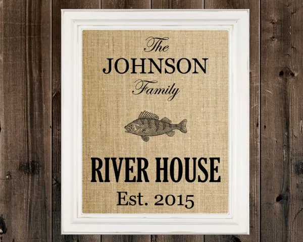 Custom River House Sign, River Life Decor Art Print