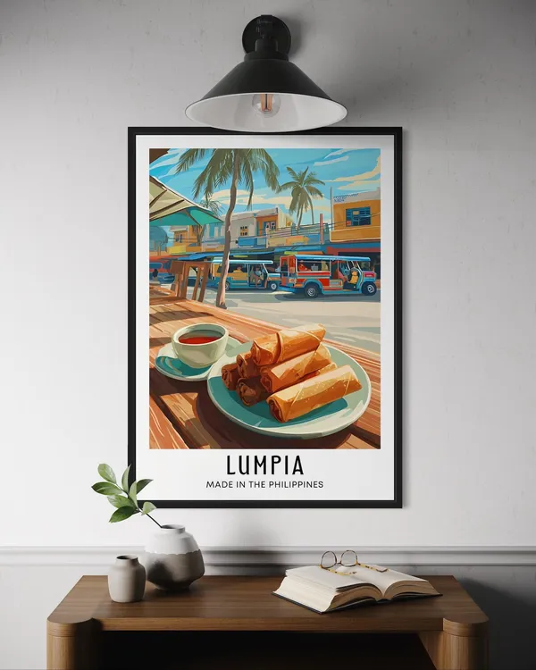 Lumpia Filipino Food Poster, Jeepney Kitchen Art Print