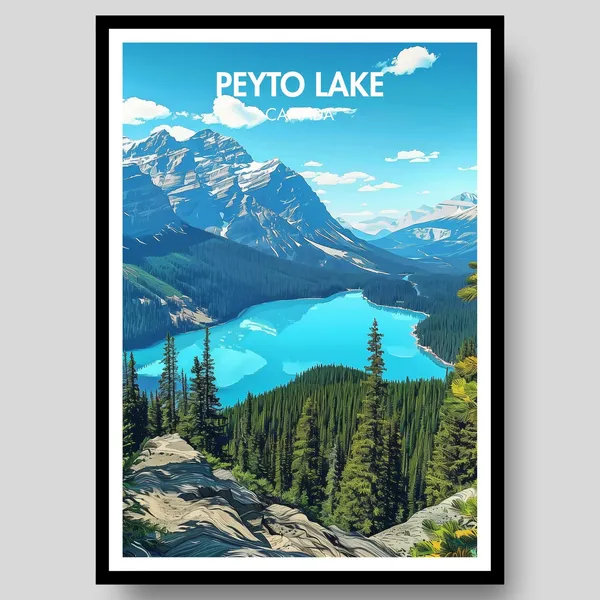 Peyto Lake Travel Poster, Banff National Park Canada