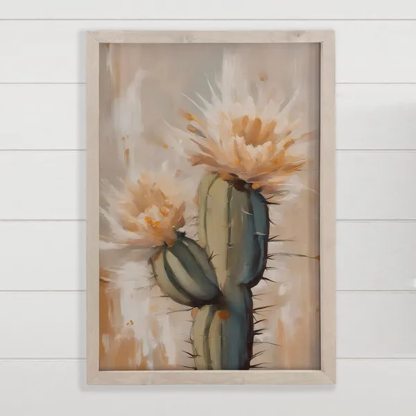 Blooming Saguaro Art Print, Desert Wall Decor