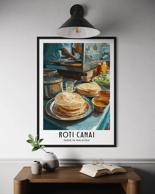 Roti Canai Poster, Malaysian Breakfast Food Art Print